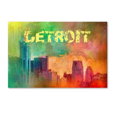 Trademark Fine Art Jai Johnson 'Sending Love To Detroit' Canvas Art, 22x32 ALI14965-C2232GG